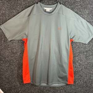 Vintage Nike Dri-FIT Athletic T-Shirt Gray with Orange Side Panels